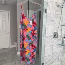 NWT Forever 21 Pink Tropical Sun Spaghetti Strap Dress Size S