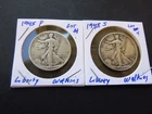 1945-P&S Walking Liberty Half Dollars 90% Silver 2 Coins
