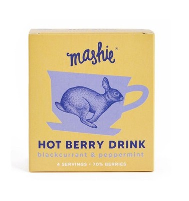 Mashie Hot Berry Drink Blackcurrant & Peppermint Berry Puree Tea 70% 4Pcs