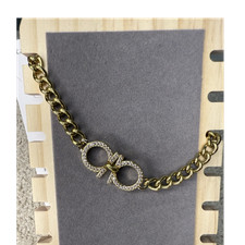 Goldfarbenes Edelstahl-Kettenarmband Doppelgl...