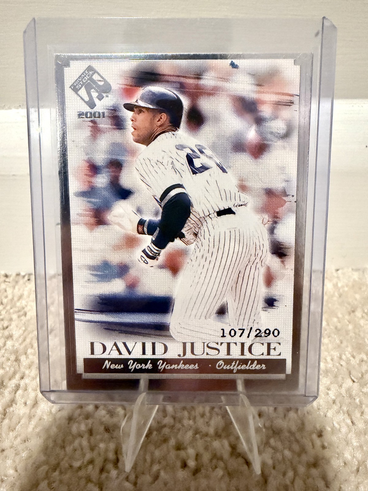 2001 Pacific Private Stock - David Justice #80 Silver Portraits 107/290