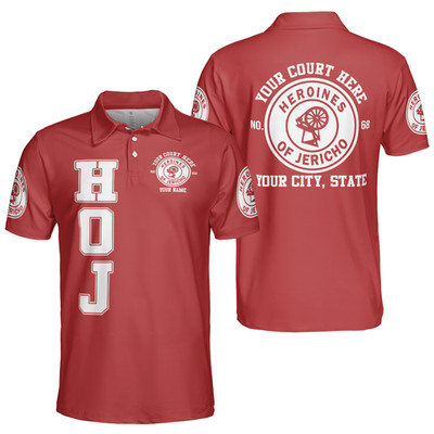 Custom Name Heroines Of Jericho Masonic Lodge HOJ 3D Men's Polo Shirt S-5XL