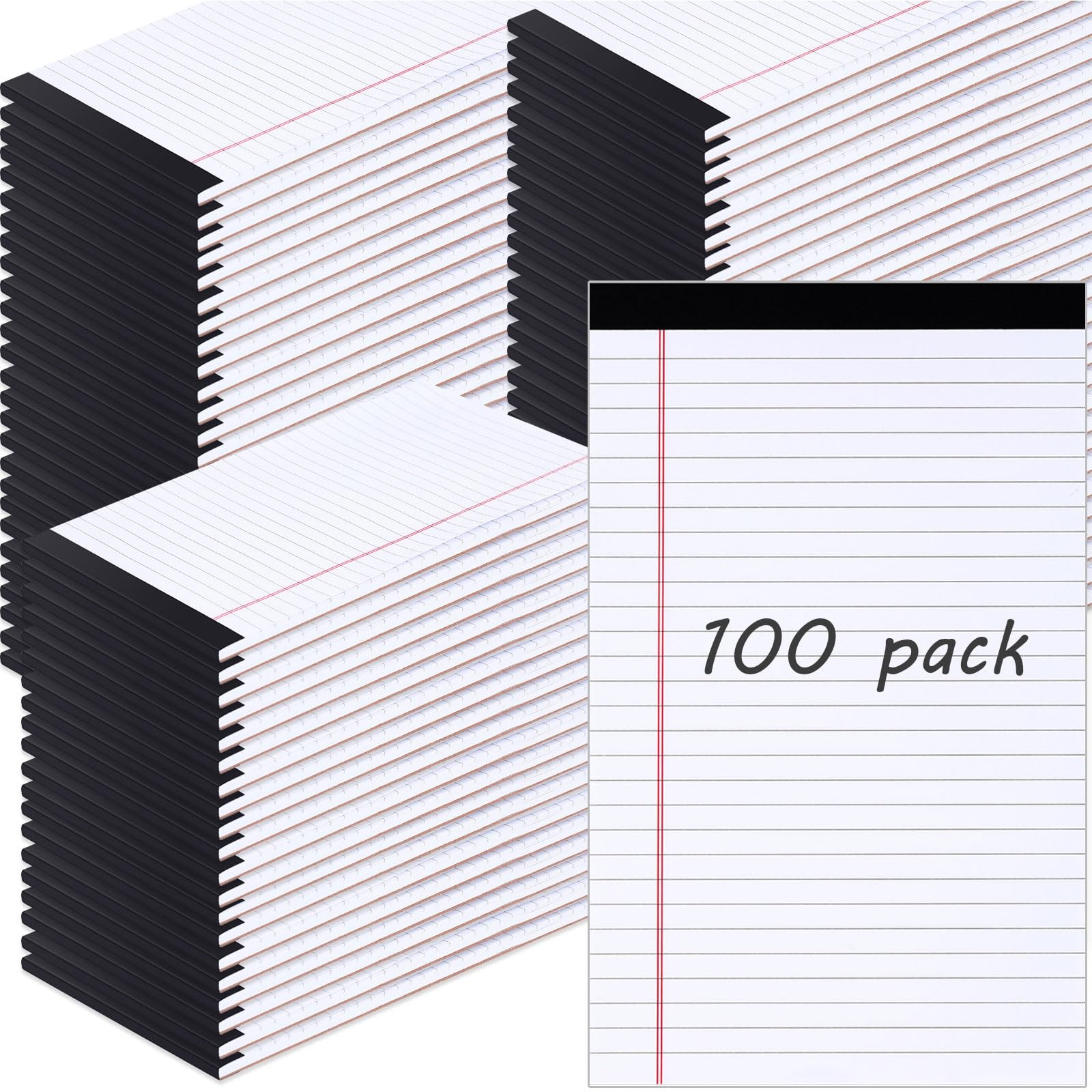 Gueevin 100-Pack 5x8 Inch Lined Legal Pads Small Notepads for Office School Notes