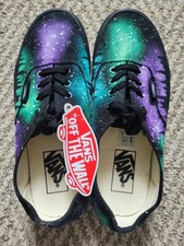 VANS OFF THE WALL 7.5 Womens Skate Shoes SICK drip NORTHERN LIGHTS art stars 🌲