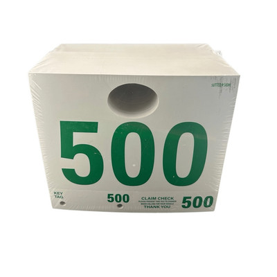 Auto Service Numbered Hand tags Green and Red 500-999 Mechanics Shop Claim Check
