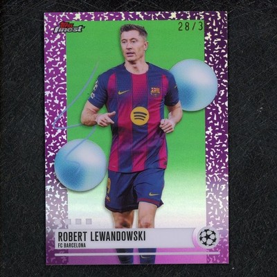 2026 Topps Finest Robert Lewandowski UCL Green 28/35 Barcelona ZD8013