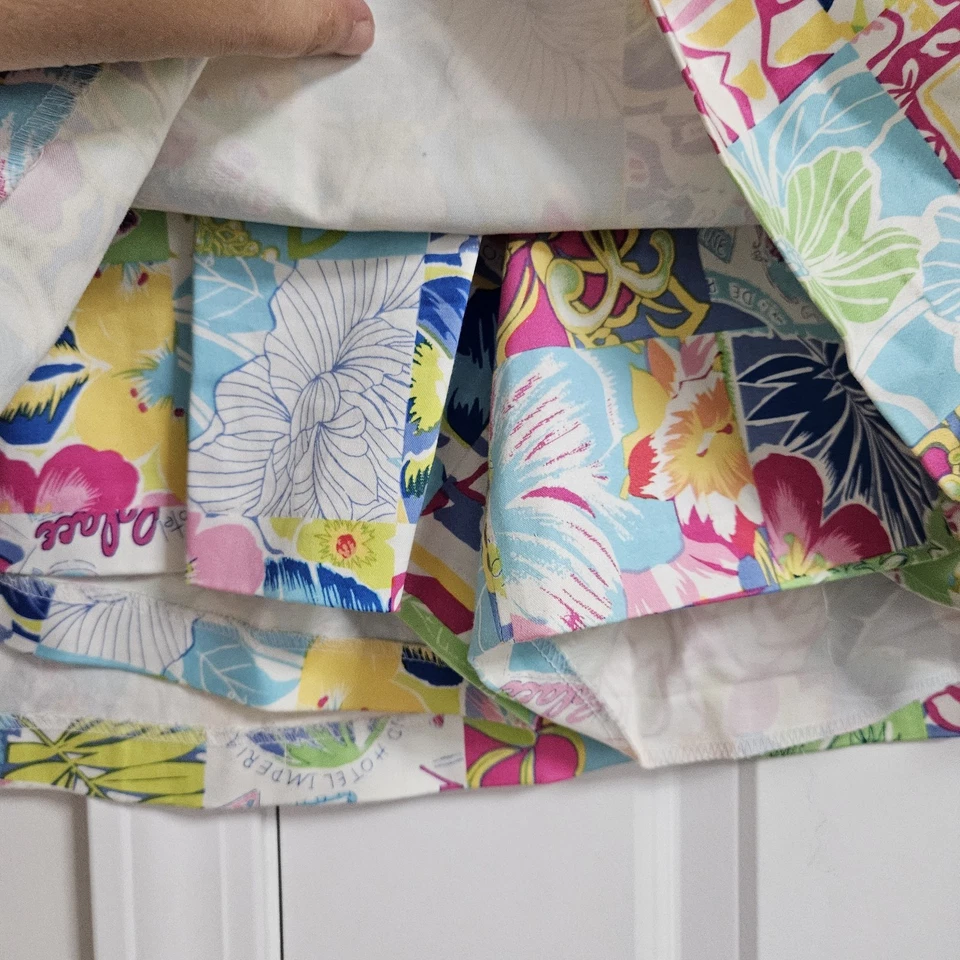 Falda corta Island Republic para mujer 14 diseño de retazos multicolor usada en excelente estado Foto 4 de 4