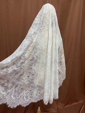 French Full Lace Mantilla Bridal Wedding Veil Soft Tulle Bridal Wedding