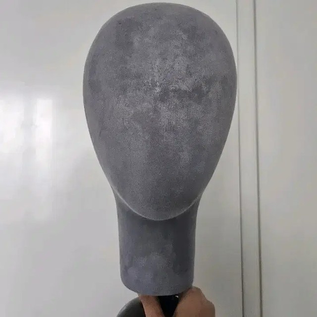 Gray Min doll Head with Hair & Hat Display Prop