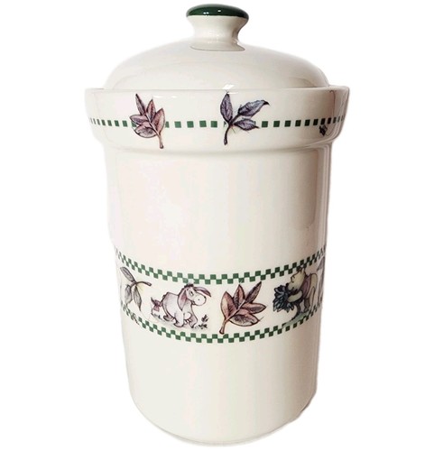 Disney Winnie the Pooh 8in Canister Cookie Jar Crock Kitchen Tigger Piglet Vtg - Picture 3 of 10
