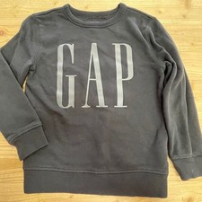 GAP Kids Sweatshirt Black Crew Neck Pullover Long Sleeve Top Casual Outfit