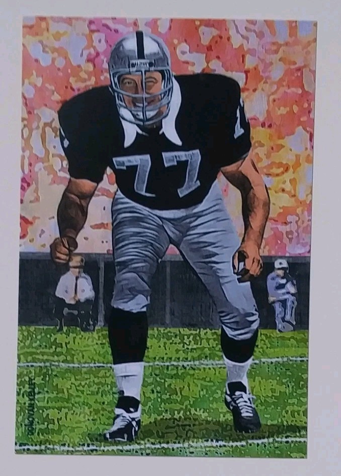 Ron Mix Custom 4x6 Art Card Oakland Raiders Football HOF Class 1979 New 2025