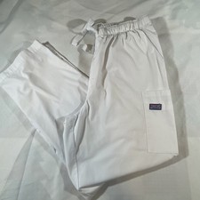 Cherokee Workwear Unisex Drawstring Cargo Scrub Pants Large White