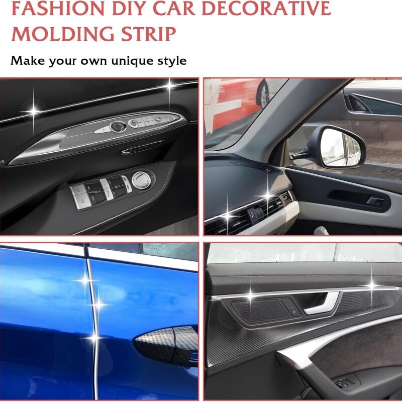 US 3/4" Chrome Trim Molding Strip Decoration Car Body Door Side Protector 16.4ft