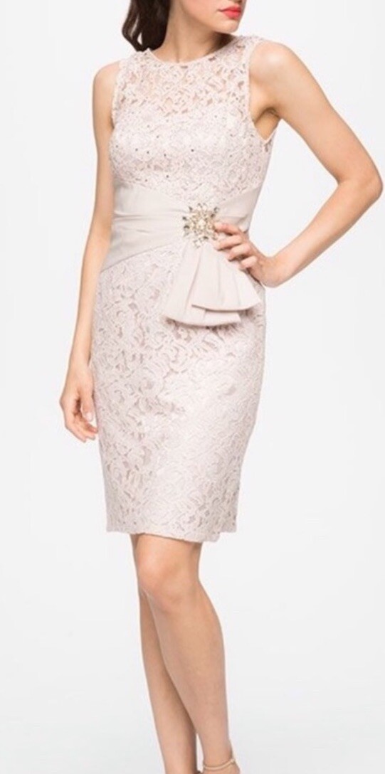 Eliza J. ivory/cream lace cocktail dress Sz 8 sleeveless Above Knee NWT |  eBay