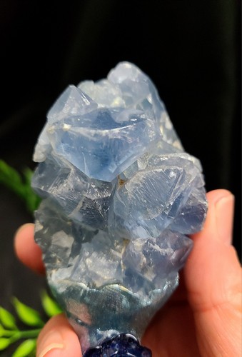 XX Large 16" Handmade Natural Celestite Fluorite Quartz Crystal Wand with Charms - Picture 12 of 24