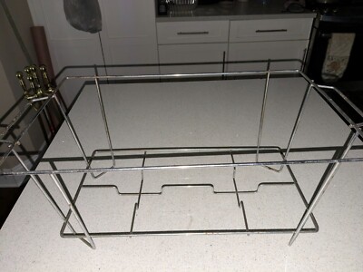 Up to 3 Large Sterno Trays/Chafing Dish Wire Rack Stands 23 1/2''L 12 1/4''W 9''H