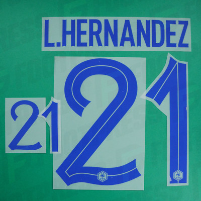 Offizielle Beflockung - Frankreich, Lucas Hernandez, 2022, Away, blau