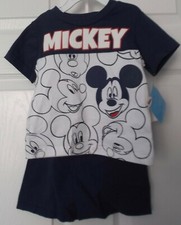 BOYS' MICKEY MOUSE 2 PIECE SET - SHORTS  TOP - SIZE 12 MONTHS - NEW WITH TAGS