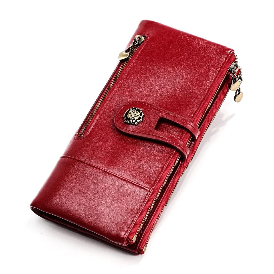 Hot Selling Women's Fashion Trend Long Clutch Faux Leather Vintage Wallet New - Image 4 of 4