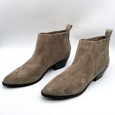 Abound Women Gray Faux Suede Block Heel Core Ankle Bootie 10
