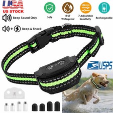 Waterproof Anti Barking Collar Dog Shock Training Collar No Bark Rechargeable US