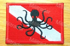 Scuba Diver Down Octopus Patch Iron-on 100 Embroidery