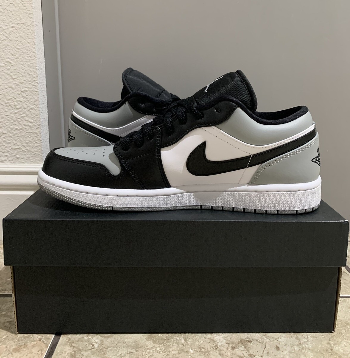 Nike Air Jordan 1 Low Shadow Toe Smoke Grey 553558-052 Men's Size