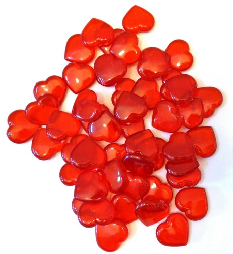 Jarrón de relleno de mesa de relleno de mesa de acrílico de San Valentín 50 en forma de corazón ~ conjunto rojo de 2 - Imagen 2 de 3
