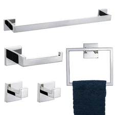 5-Piece Bathroom Hardware Accessories Set, Stainless Steel Wall Mount
