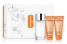 Clinique Happy Perfume EDP 3.4oz  Happy Body Wash  Body Cream 2.5 oz, 3pc Set
