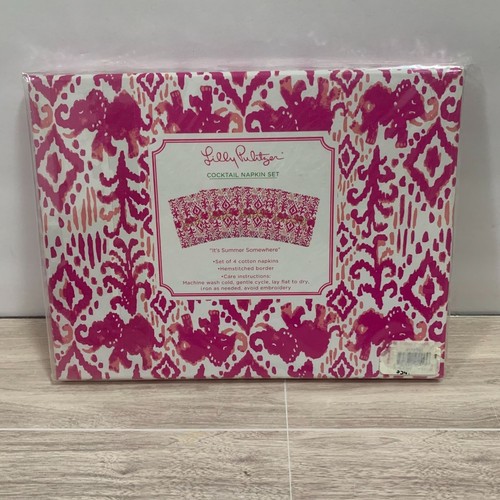 Set 4 tovaglioli da cocktail in cotone Lilly Pulitzer "È estate da qualche parte" - Foto 4 di 5