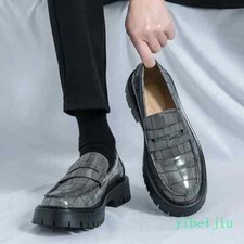 Men's Slip On Loafers Crack Alligator Crocodile Pattern Dress Formal Shoes 2025