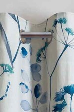 John Lewis Isla Floral Print BLACKOUT Curtains, EYELETS BLUE, W167 x Drop 183cm
