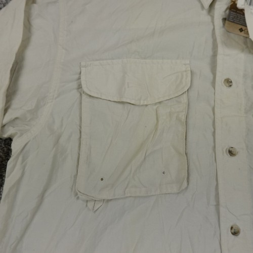 VTG NEW Columbia Shirt Mens L Beige Button Up GRT Cargo Utility Hike Camp Field - Picture 4 of 16