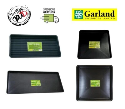 Garland | Vassoio nero in plastica rigida sottovaso irrigazione fondo grow box