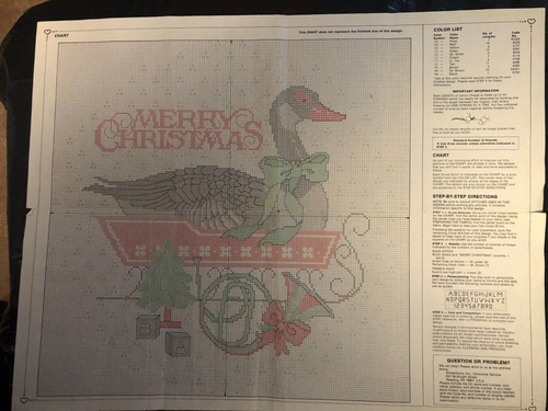 Dimensions Christmas duck/goose cross stitch pattern and instructions - Picture 3 of 3