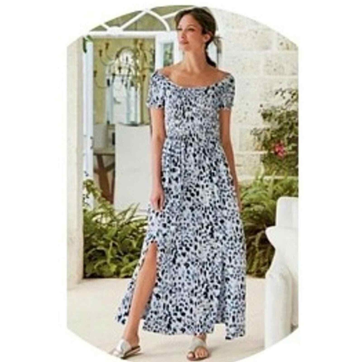 Soft Surroundings Women's Petite Printed Flowy Soft Long Maxi Dress Size PM  | eBay