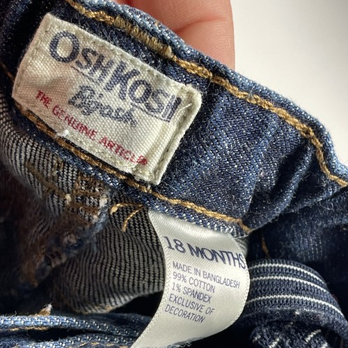 OshKosh Genuine Kids Floral Baby Jeans 18M Months Denim Stretch - Picture 3 of 7