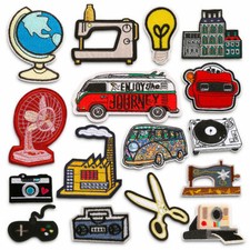 Retro Vintage Patch Embroidered Sew On Iron On Badge Fabric Applique Craft Bag