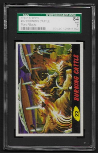 1962 Topps Mars Attacks #22 Burning Cattle — SGC 7