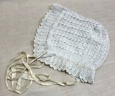 Baby Clothing Antique/Vintage Exquisite Crochet/Knit Baby Bonnet Handmade OOAK