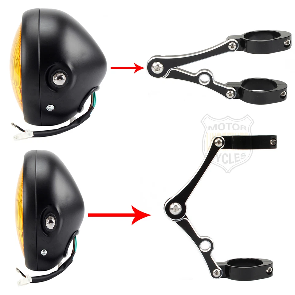 33~58mm Motorcycle Headlight Clamp Mount Bracket W/ Gasket Fork Spotlight Holder - Image 2 of 4