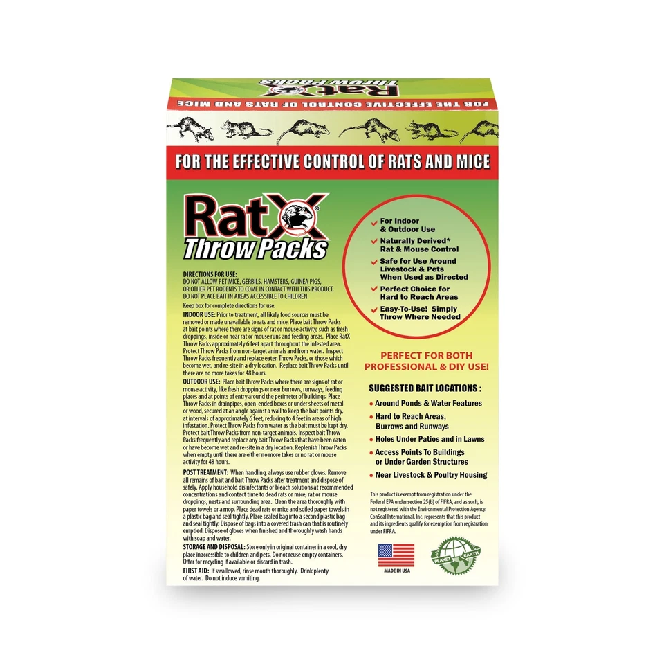 RatX® Throw Packs - Kills All Species of Rats and Mice. Safe Around Pets - Image 2 of 4