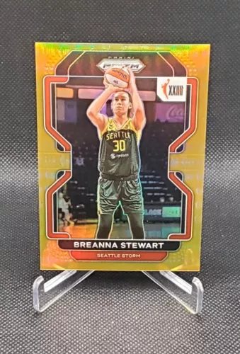 2022 Panini Prizm WNBA #175 Breanna Stewart W25 Gold Prizm 01/10 Storm SP