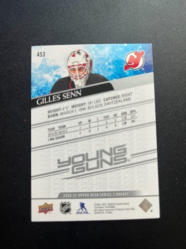 Upper Deck Gilles Senn Young Guns Rookie 2020 - Imagen 2 de 2