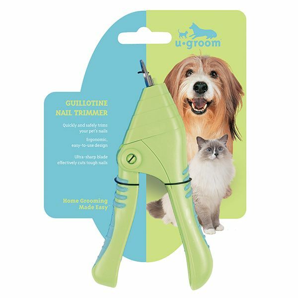 Ergonomic Dog Nail Clippers Green Plastic Guillotine Style Pro Grooming Tool