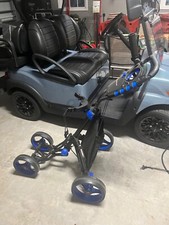 4 Wheels Foldable Golf Push Pull Cart Trolley W/ Brake Waterproof Bag