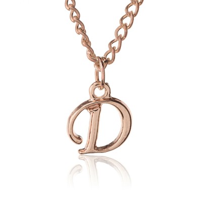 Chapado en Oro Rosa Inicial Letra E Collar Colgante Alfabeto Encanto