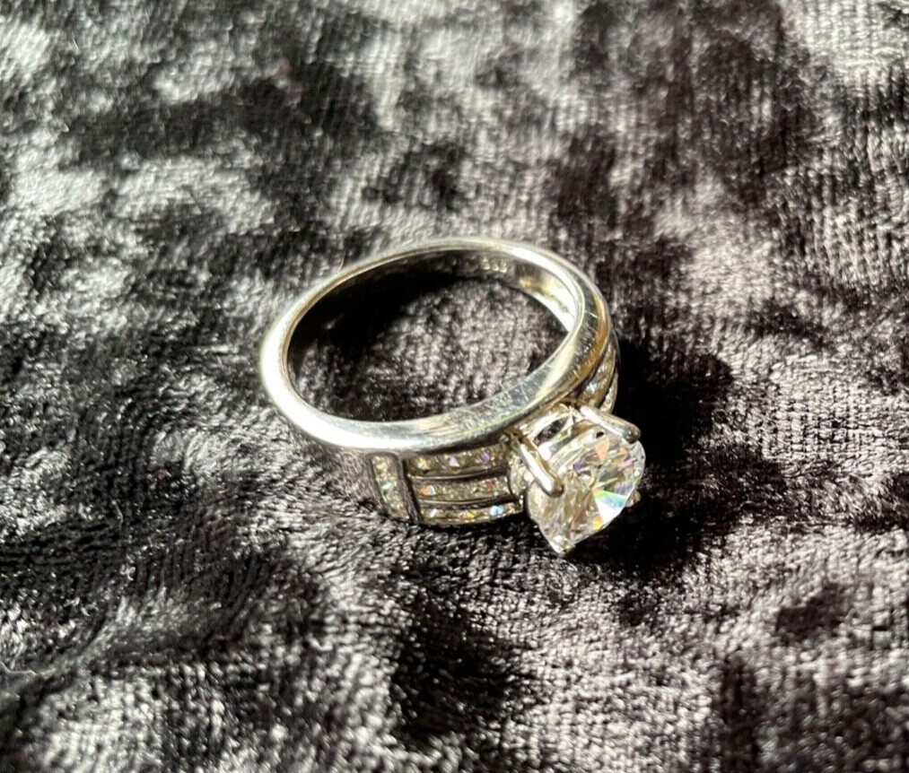 stunning statement ring, sterling silver with cub… - image 3